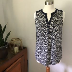 Lucky Brand Navy chevron pattern tank top